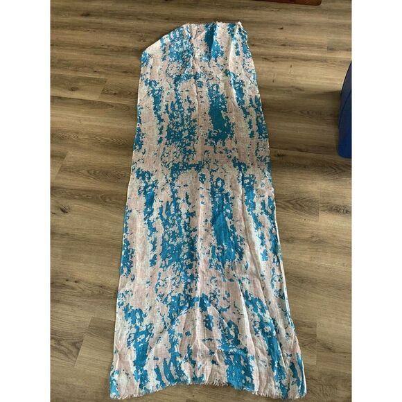 Pulvermacher Designs $148 Colorful Floral Linen Scarf 78” X 27” - Picture 6 of 7